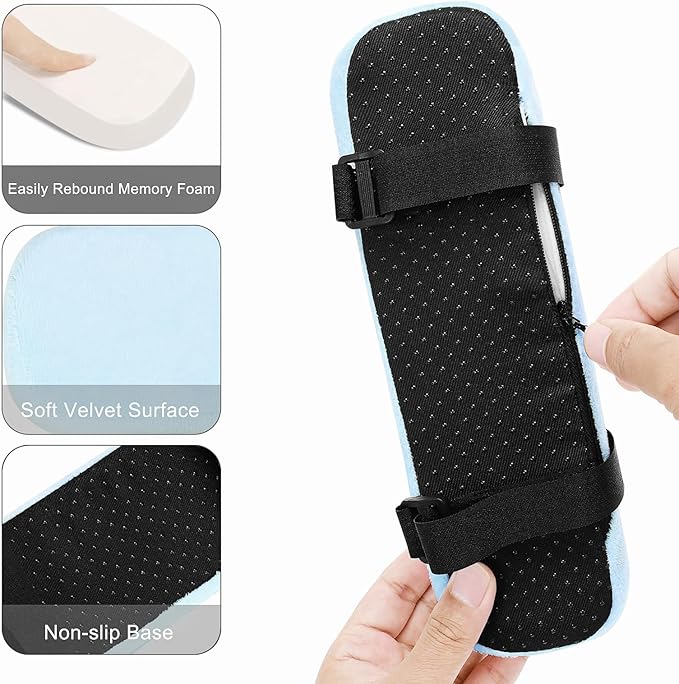 MOSISO Chair Armrest Pads (2 Pack), Memory Foam Home/Office Chair Arm Rest Covers Comfy Computer Gaming Elbow Cushion Removable Washable Elbow Support Forearm Pressure Relief, Air Blue