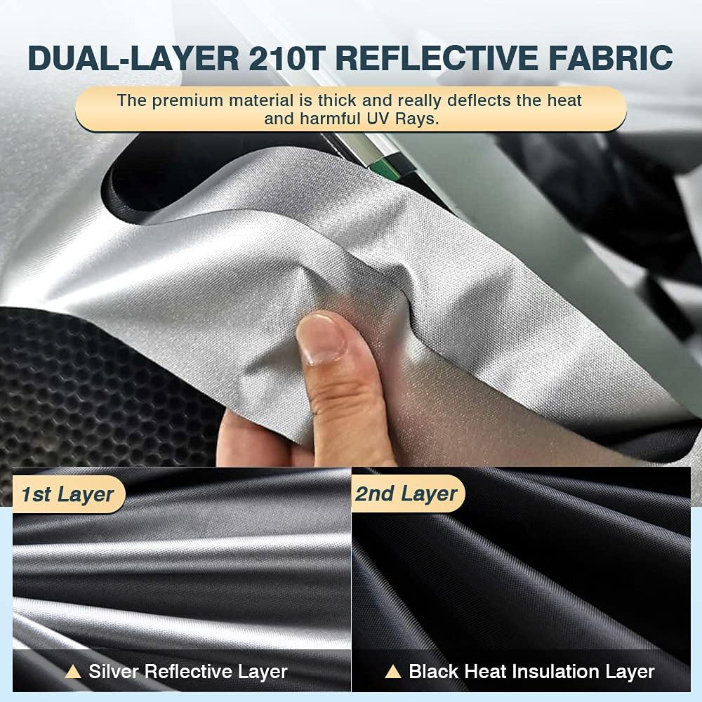 Cartist Windshield Sun Shade Fits for Kia Sorento 2021-2024 2025 2026 Accessories Foldable Car Front Window Sunshade Sun Visor Protector Reflective Cover Block UV Rays & Sun Heat