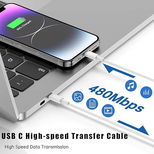 USB C Charger for iPhone 16/15 Charger Fast Charging，20W USB C Wall Charger Block Travel Plug with 60W Type C to C Charger Cable Fast Charging for iPhone 16/16 Pro Max/iPhone 15/iPad Pro/Air/Mini