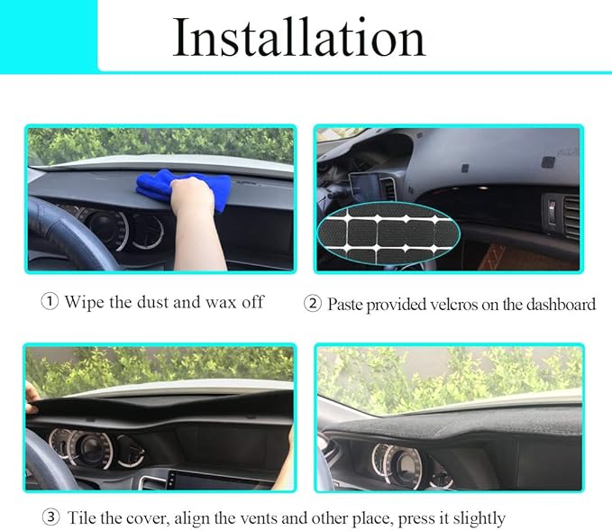 Dash Cover Mat Custom Fit for Ford Mustang with Center Sensor, Dashboard Pad Cap Carpet Protector (Black) J229