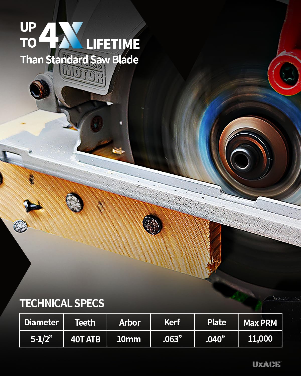 5-1/2-Inch 40-Tooth Circular Saw Blade with 10 mm Arbor, Ultra Finish Wood Cutting, Carbide Tip, Thin Kerf, for Plywood, MDF, OSB, Laminated, 2 Pack
