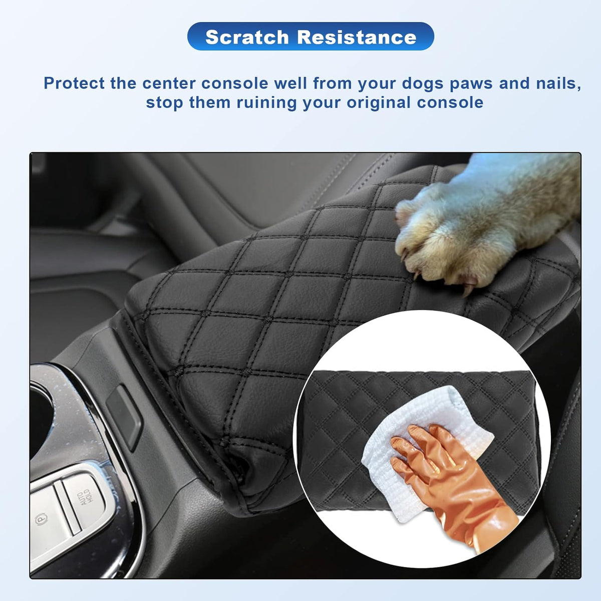 CDEFG Center Console Cover for 2022 2023 2024 Santa Cruz Pickup Truck Armrest Cover Console Pad Armrest Seat Box Cover Leather Protector 2022 2023 2024 Santa Cruz Car Interior Accessories