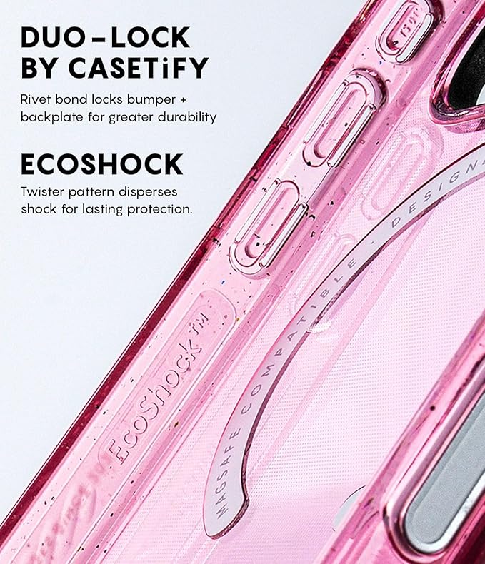 CASETiFY Impact iPhone 17 Pro Case [Slim/Compatible with Magsafe / 8.2 ft. 4X Military Grade Drop Protection] - Frosted Sunset - Clear Black