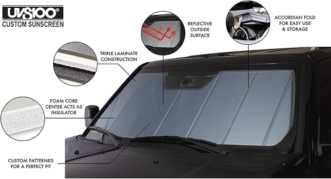 Covercraft UVS100 Custom Sunscreen | UV11263BL | Compatible with Select Dodge Dart Models, Blue Metallic