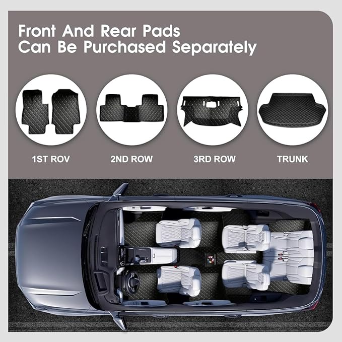 Yaruicar Custom Personalized Floor Mats for Cars Luxury Full Coverage All Car Floor Mats Anti-Slip Leather Car Mat Set Trucks & SUVs Trucks Automotive Floor Mats Liners (Black Red)