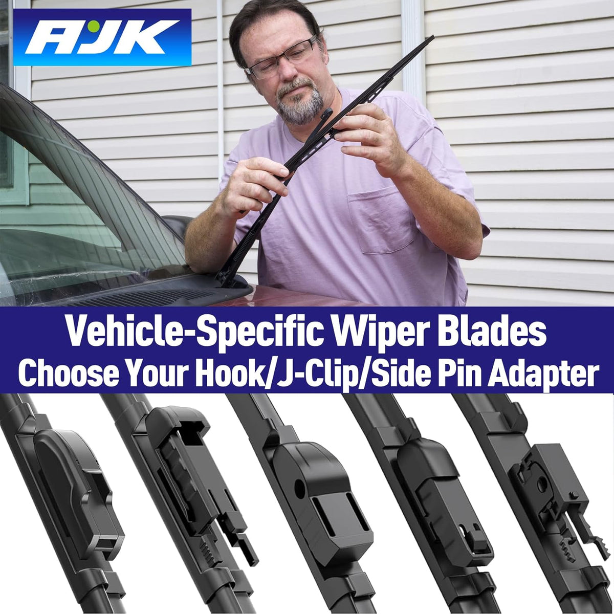 AJK Wiper Blades for Subaru Impreza 2017 2018 2019 2020 2021 2022 2023 2024, 3 Piece All Weather OEM Quality Automotive Replacement Windshield Wiper Blades for My Car