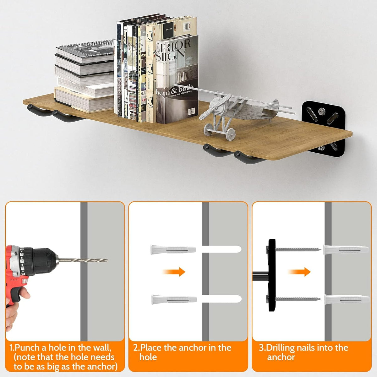 4Pcs Heavy Duty Storage Hooks, Alloy Steel, Wall Mount, 120lb Capacity, Garage Organization