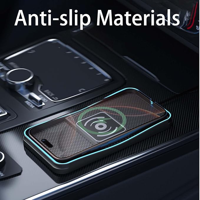 Car Wireless Charger Pad for Kia Sedona 2002-2021, Fast Car Wireless Charging Pad for Car Center Console, Non Slip Charging Mat,1M-Type C