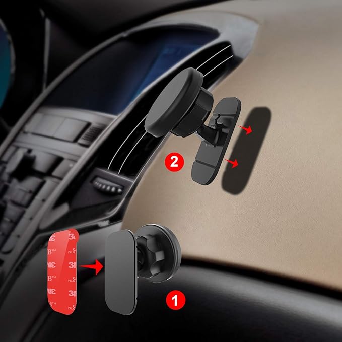 APPS2Car 3M Vhb Sticky Adhesive Pads Replacement Mounting Tape 4 Pcs, Dashboard Sticker Pads for Magnetic Phone Car Mount,Car Mount Adhesive,Double Sided 3M Adhesive Pads,Car Mount Sticker Tapes