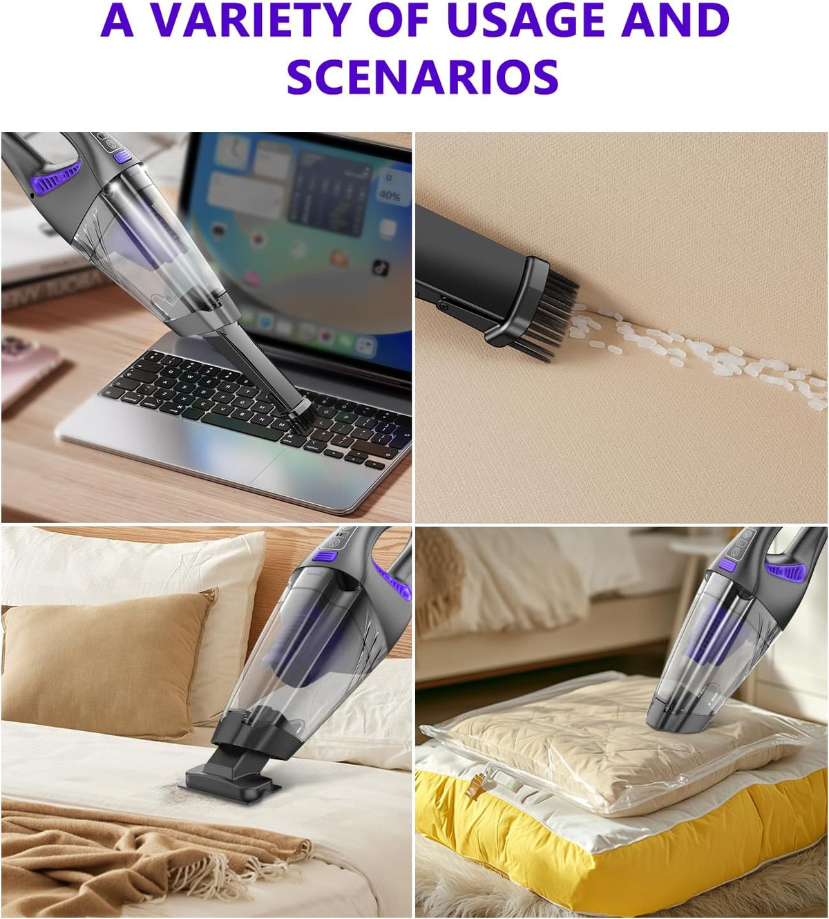 Handheld Car Vacuum Cordless, 18000Pa 160W Car Vacuum Cleaner,30Min Powerful Hand Held Vacuum Cordless Portable Vacuum Cleaner