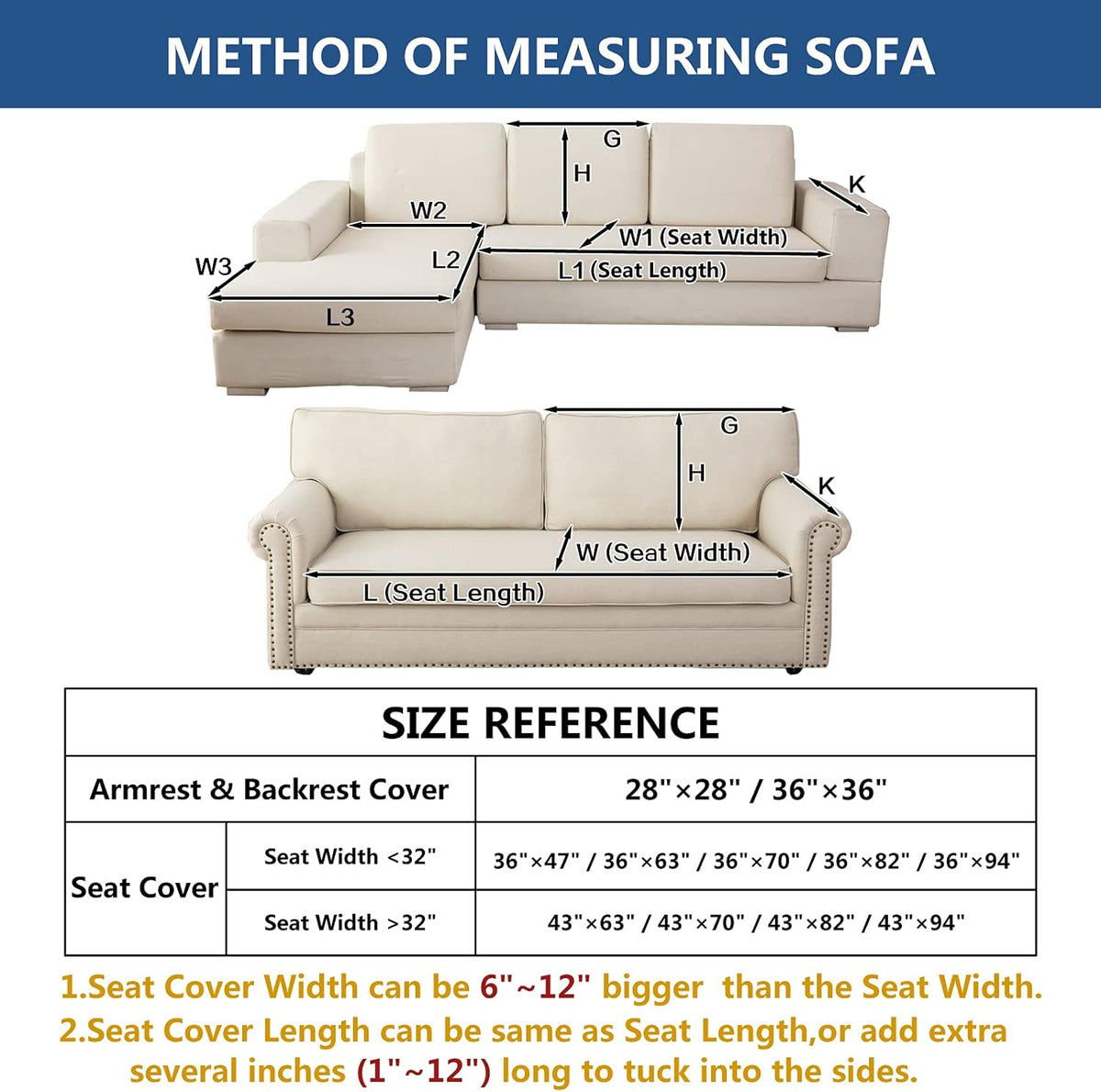 Eismodra Couch Cover,Sectional Couch Covers,Sofa Covers for 3 Cushion Couch,Anti-Slip Sofa Slipcovers for Dogs Cats Kids Loveseat Recliner L Shaped Armrest Backrest,Light Gray 43''x70''(Only 1 Piece)