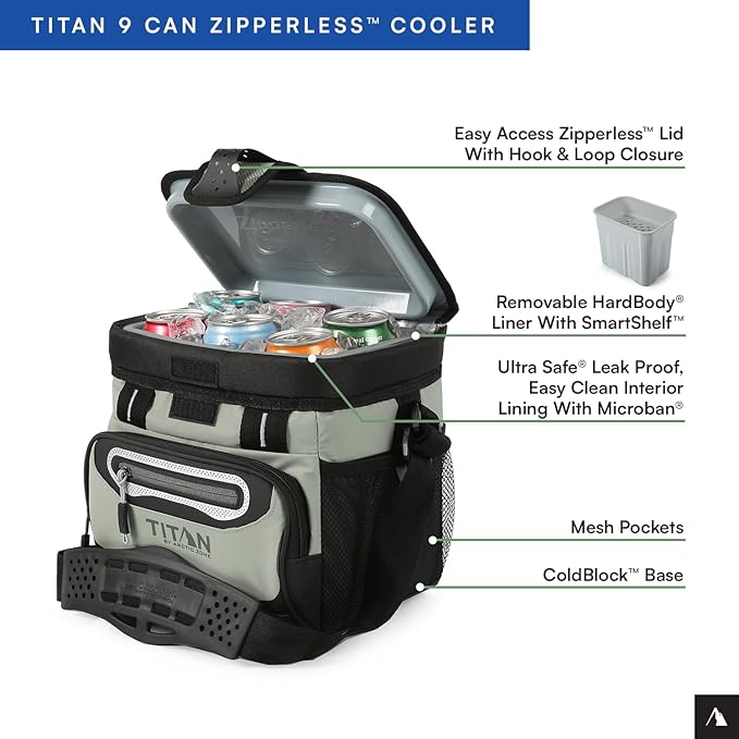 Titan by Arctic Zone Deep Freeze Cooler - Zipperless Hardbody Cooler - Deep Freeze Insulation, HardBody Liner, and SmartShelf