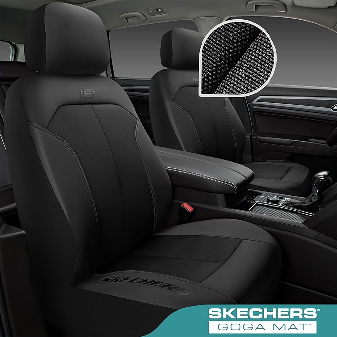 Skechers Car Seat Covers,GOGA Mat Oxford Cloth Seat Covers,Waterproof Car Seat Covers Front Seats,Automotive Universal Fit Seat Cover for Most Cars, Suvs, Trucks,Black