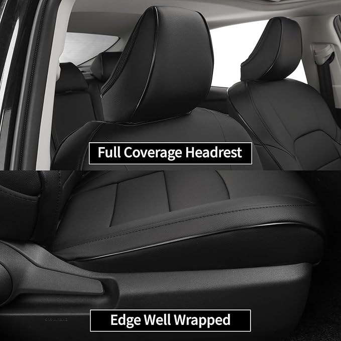 EKR Camry Seat Covers for Toyota Camry SE,LE 2025 2026 Waterproof Leather Car Seat Cover Full Set for Trucks SUV-Faux Leather (Black)