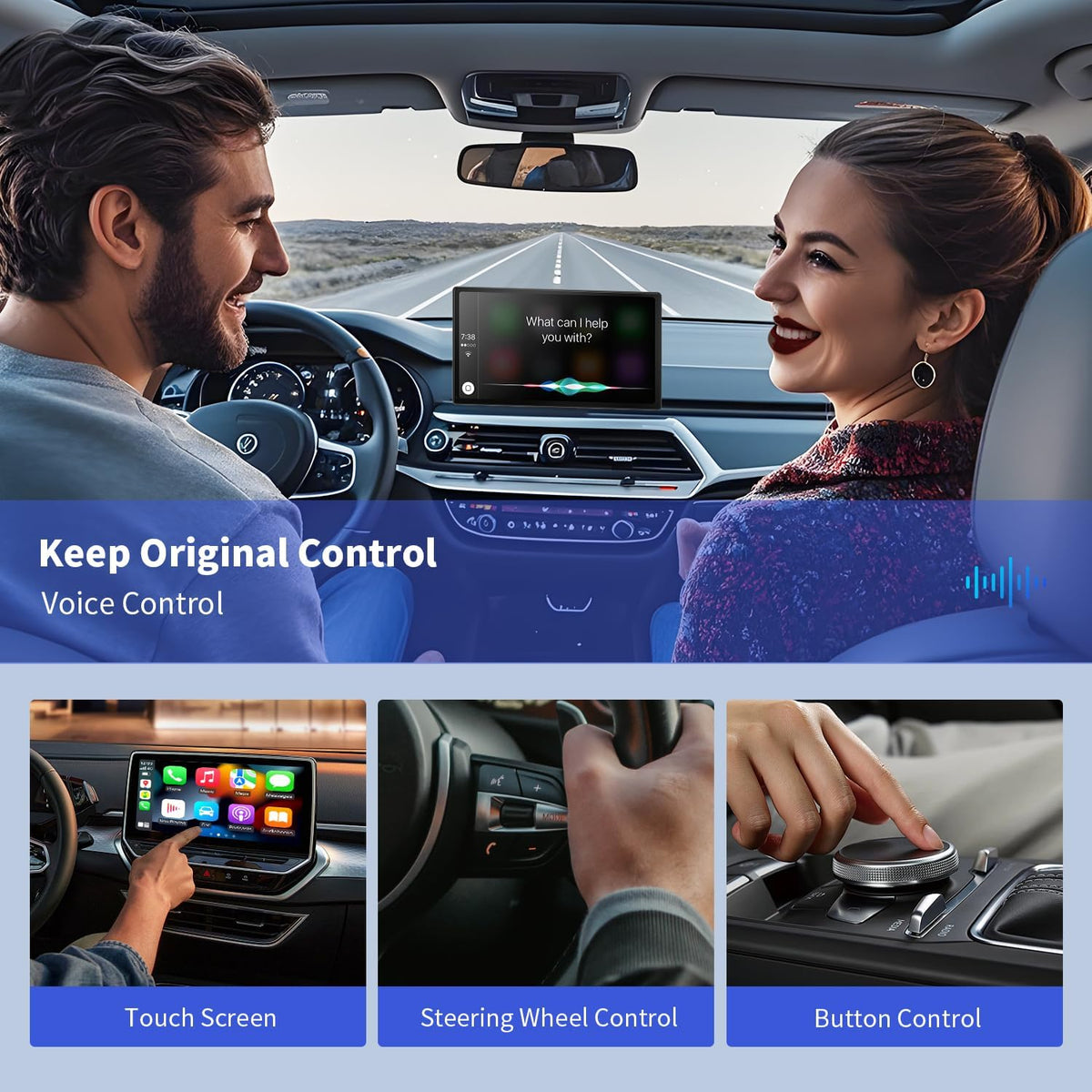 Leadtree 2 in 1 CarPlay Dongle,Convert Wired to Wireless,Wireless CarPlay Adapter&Wireless Android Auto Adapter, Connection Plug & Play Easy Setup Online Update,for Factory Wired Cars After 2016