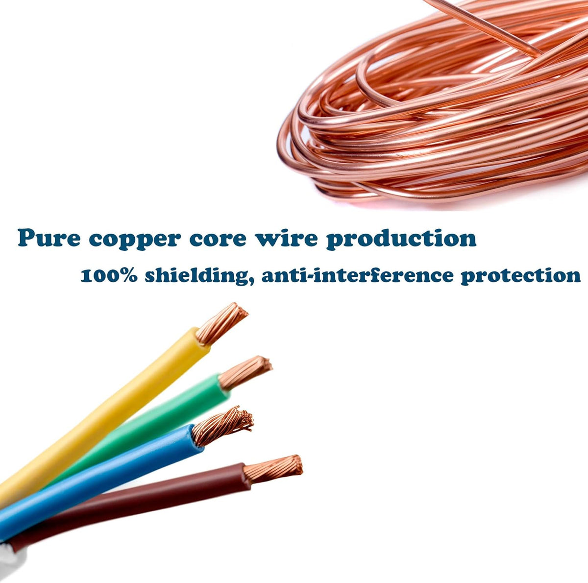 34FT Backup Camera Extension Cable - 4Pin Aviation Video Cable for Car Rear View Camera Systems