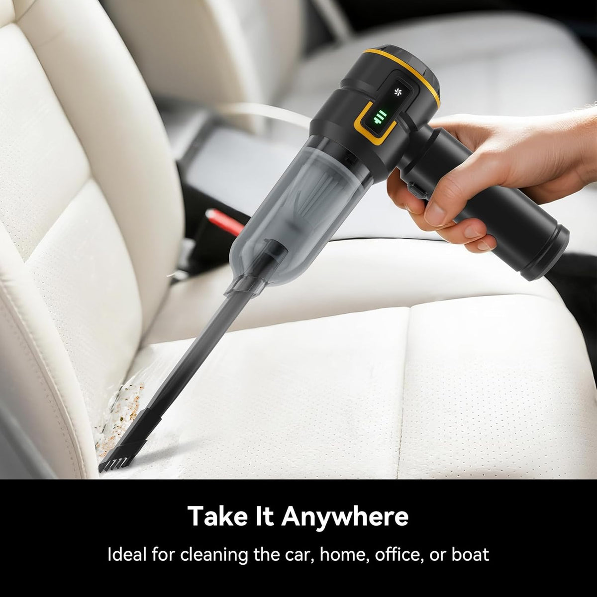 Car Vacuum Cleaner,Advanced Clean Cordless Handheld Vacuum, Compact Home and Car Vacuum with Crevice Tool,Digital Display Vacuum Cleaner