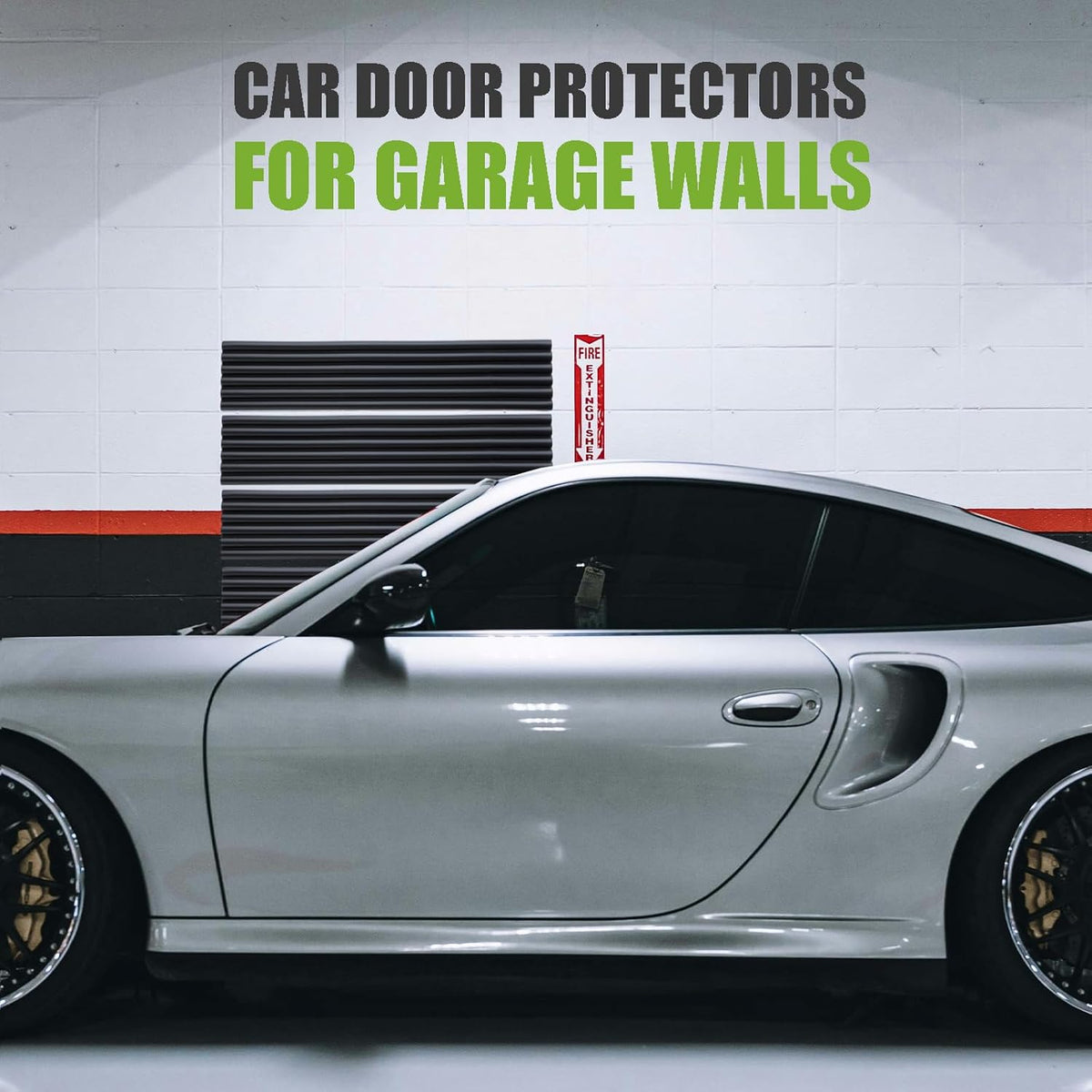 Garage Wall Protector Strip Car Door Protector, Self-Adhesive Rubber Garage Wall Guards for Car SUV Doors, Waterproof Wall Bumper Guards for Cars - 2.75x16 Inches 6 Packs - Black