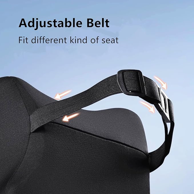 2 Pack Car Neck Pillow Support, Headrest for Driving with Adjustable Strap, Memory Foam Neck Rest Cushion, Breathable Removable Cover & Ergonomic Design, Black 2pcs