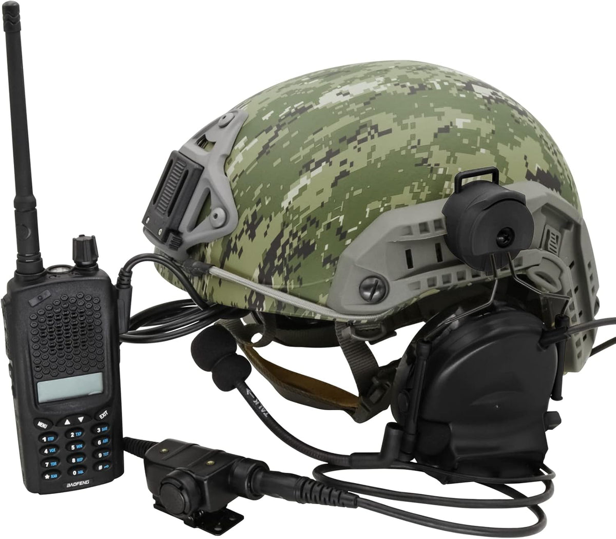 COMTA 2 Helmet-Type Tactical Headset with U94 PTT 2pin，Noise Canceling Headphones，for Airsoft Hunting Shooting