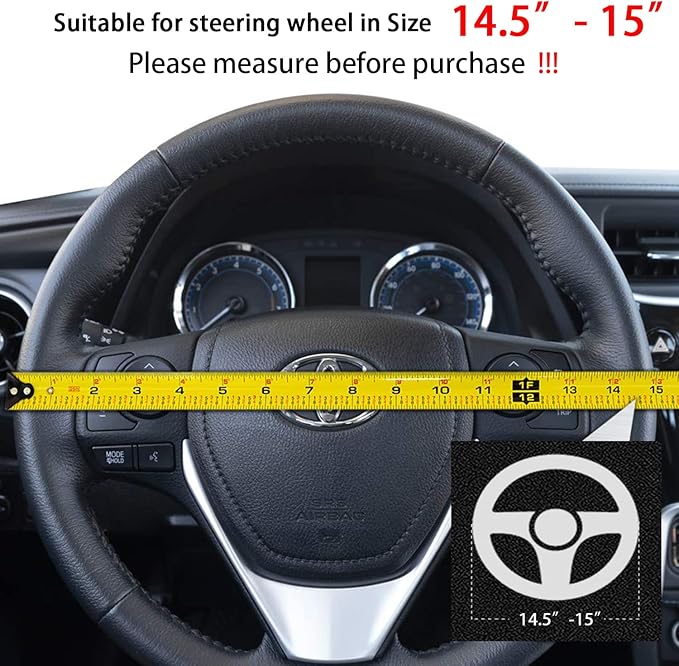 Suede Steering Wheel Cover,Compatible with Toyota Avalon Camry Corolla Highlander RAV4 Land Cruiser Suede Sport Non-Slip Wheel Cover Car Interior Accessories 15 inch for Man and Women