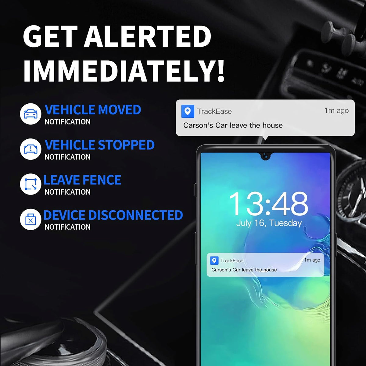 GPS Tracker for Vehicles No Monthly Fee, No Subscription, Real-Time Tracking, 4G SIM and Data Included, Trip History, GeoFence, Speeding Alerts, OBD