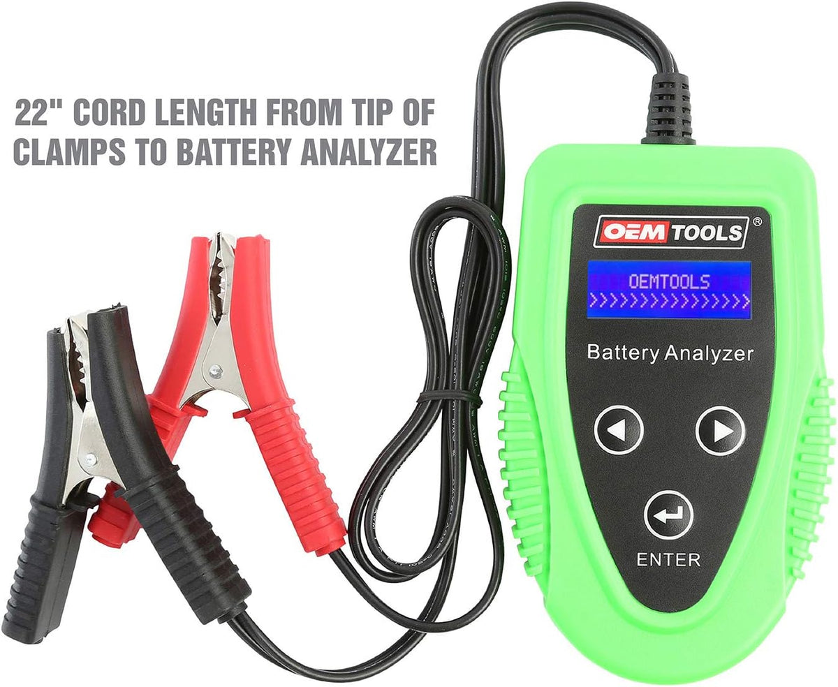 OEMTOOLS 24359 Digital Car Battery Tester, 12V Battery Diagnostic Tool, 200-1200 CCA Load Capacity, Charging, Cranking, and Starter Tester for Truck, Boat, RV, Golf Cart, and More