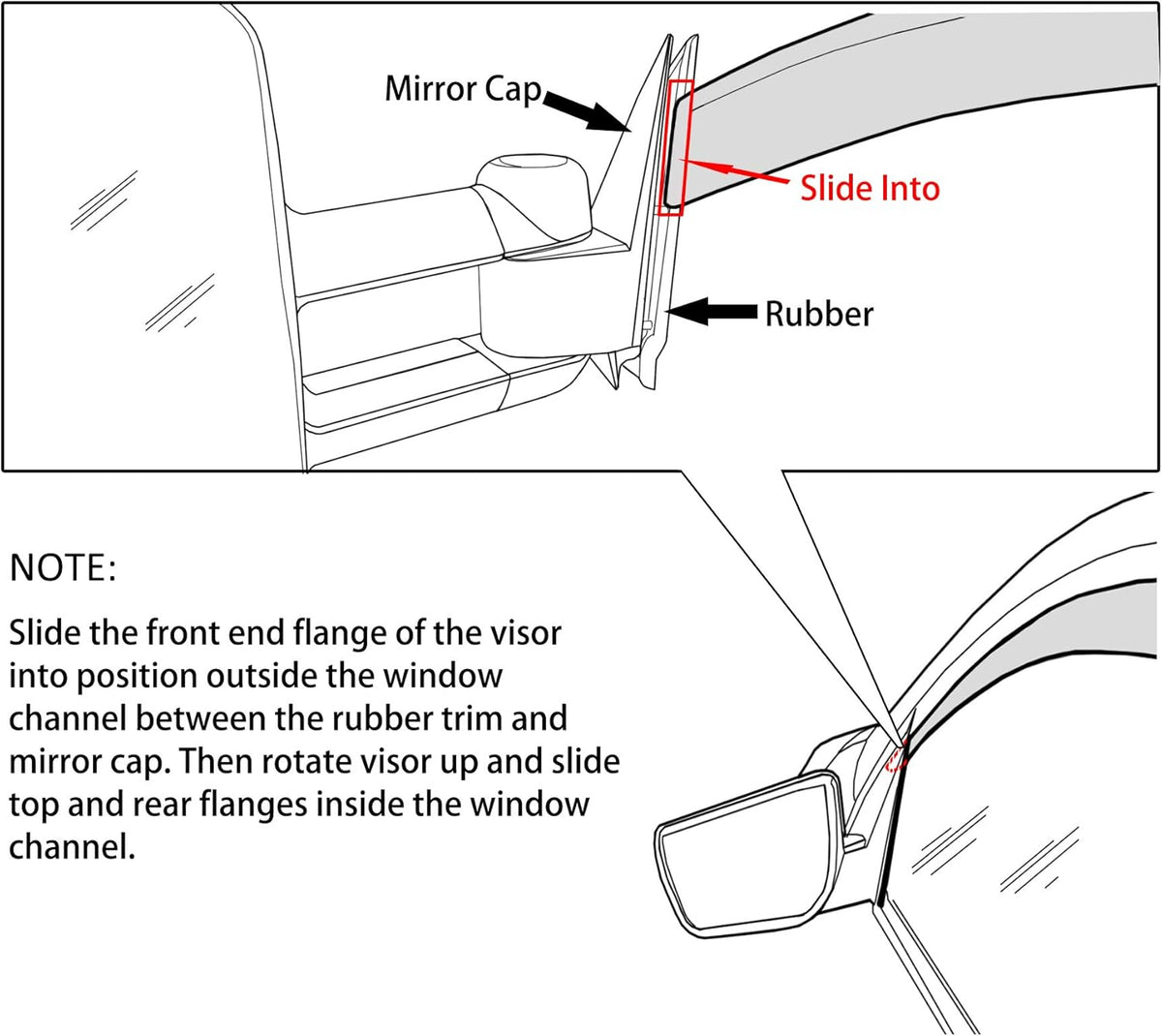 Sun/Rain Guards Window Visors Compatible with Dodge 09-18 Ram 1500 10-18 Ram 2500/3500 Crew Cab with 4 Full Size Doors Wind Deflector 94109