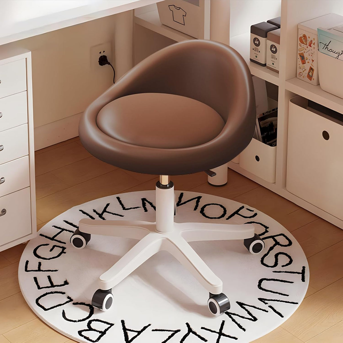 Rolling Stool Rolling Hydraulic Salon Stool with Low Backrest - Adjustable Swivel Chair for SPA, Shop, Salon, Massage, or Medical Office-1pcs