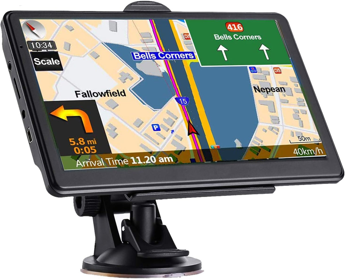 GPS Navigation for Car, Latest 2025 Map,7 inch Touch Screen Real Voice Spoken Turn-by-Turn Direction Reminding Navigation System for Cars, Vehicle GPS Satellite Navigator with(Free Lifetime Updates)