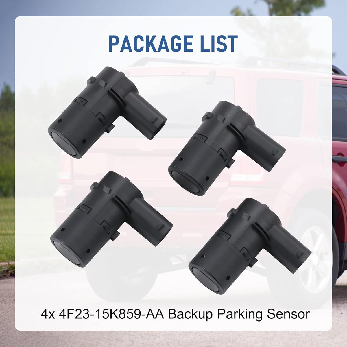 JDMSPEED New Set of 4 Pcs Bumper Backup Parking Sensor Replacement for 4F23-15K859-AA 4F2315K859AA