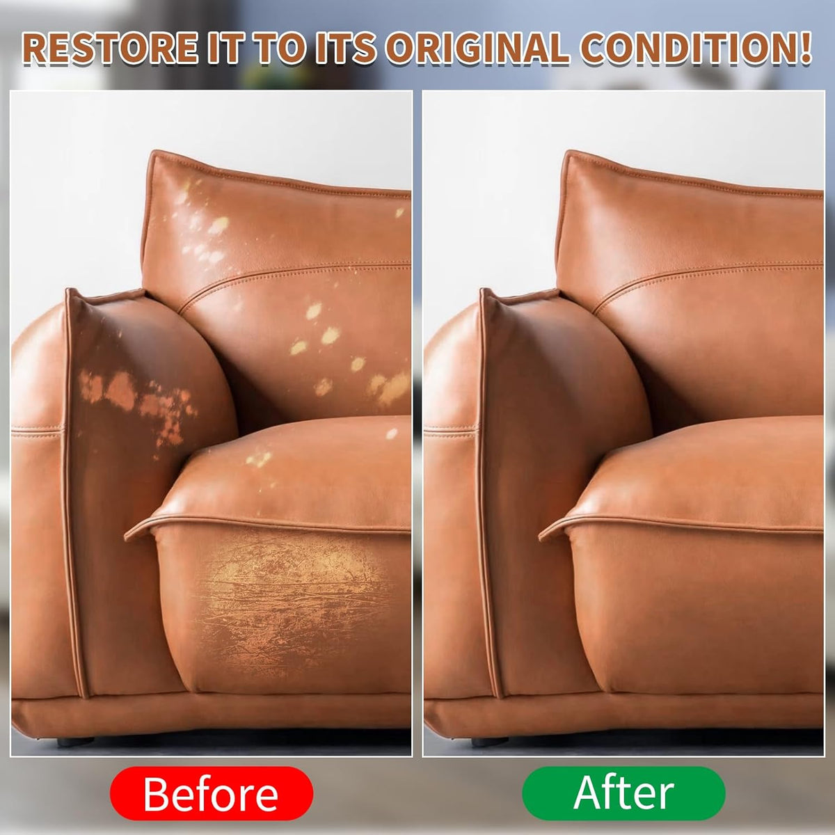 Light Brown Leather Recoloring Balm with 100ml Mink Oil,Leather Couch Scratch Remover,Leather Repair kit for Vinyl Furniture and Car Interior,Leather Dye Paint,Mink Oil for Leather