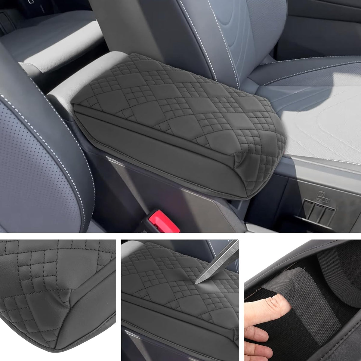 SXCY for 2025 VW Tiguan Armrest Cover Pad for 2025 Volkswagen Tiguan Accessories 2025 Tiguan Center Console Cover 2025 Tiguan Middle Console Cover Add Soft Cotton Cushion (Added-Pad)