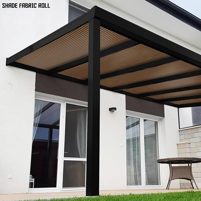 TANG Sun Shade Fabric Roll 8'x17' Shade Cloth for Garden Brown HDPE Mesh Shading Pergola Cover Replacement Canopy, 95% Blockage Sunshades for Outdoor Patio Backyard Plant
