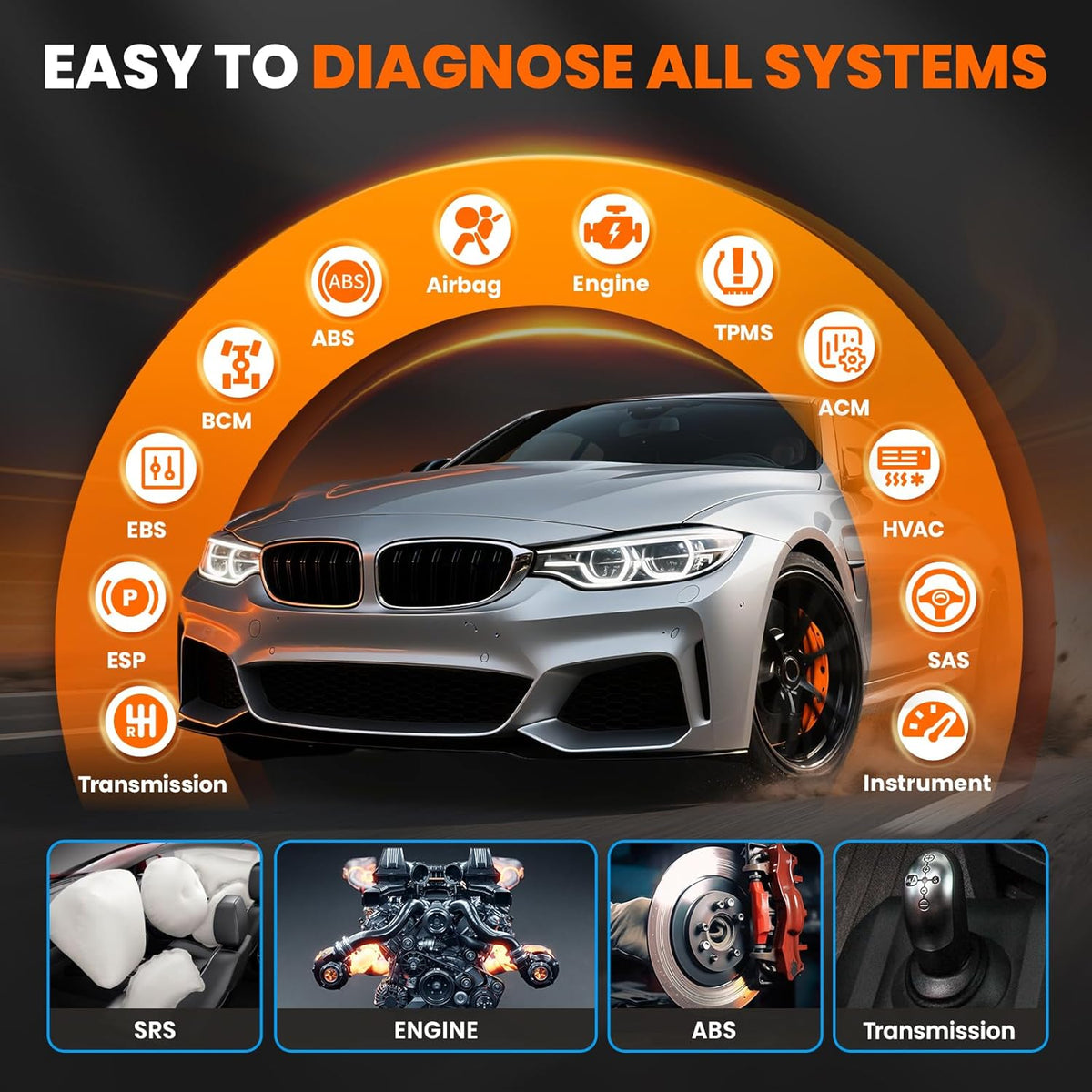 ANCEL OBD2 Scanner FX6100 Bidirectional Scan Tool, All Systems Car Scanner Diagnostic Tool with Active Test, 15+ Reset Services, Oil Light/EPB/BMS/ABS Bleeding/SAS Reset, CAN-FD, AutoVIN, Free Update