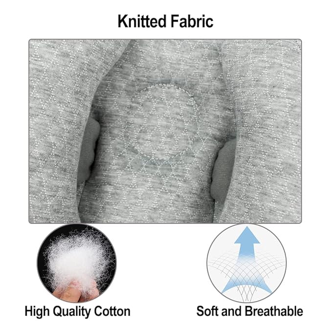 2 in 1 Baby Support Pillow, Adjustable Banana Shape Baby Neck Head Travel Pillow Stroller Insert Cushion for Kids, Toddler, Gray