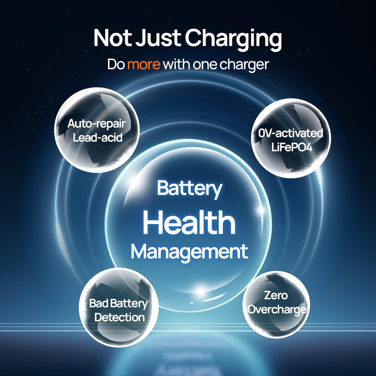 ECO-Worthy 2-Bank Marine Battery Charger 10A (5A/Bank), IP68 Waterproof 12V Charger & Maintainer for Boat RV Car, Lead-Acid LiFePO4 & Calcium Battery Desulfator