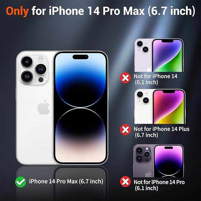 SUPFINE Magnetic for iPhone 14 Pro Max Case (Compatible with MagSafe) (Military Grade Drop Protection) Slim Translucent Matte Shockproof with Anti-Fingerprint Phone Case,Blue Purple