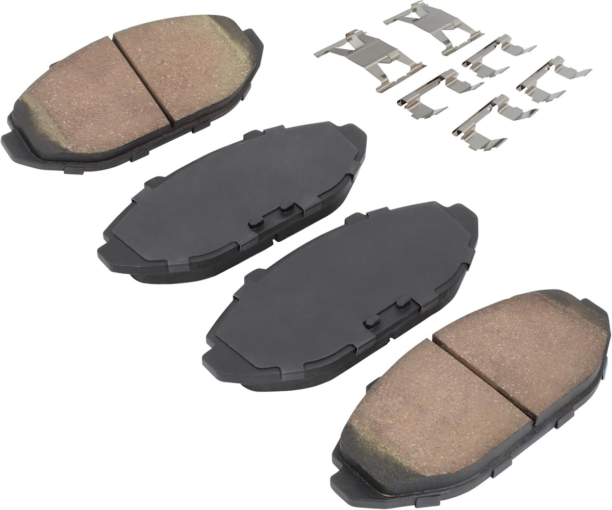 Premium Semi-Metallic Front Brake Pads (1001-0748M) Compatible with Ford Crown Victoria 2002-1998, Grand Marquis 2002-1998, Lincoln Town Car 2002-1998, Mercury Grand Marquis 2002-1998