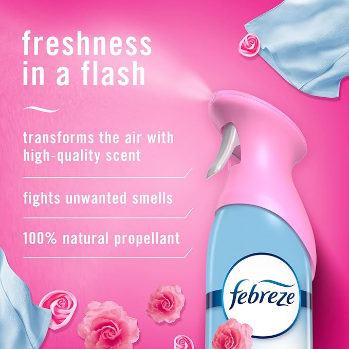 Febreze Air Mist Air Freshener Spray, Odor-Fighting Room Spray, Air Fresheners for Home and Bathroom and Kitchen, Aerosol Can, Downy April Fresh Scent, 8.8oz (Pack of 2)