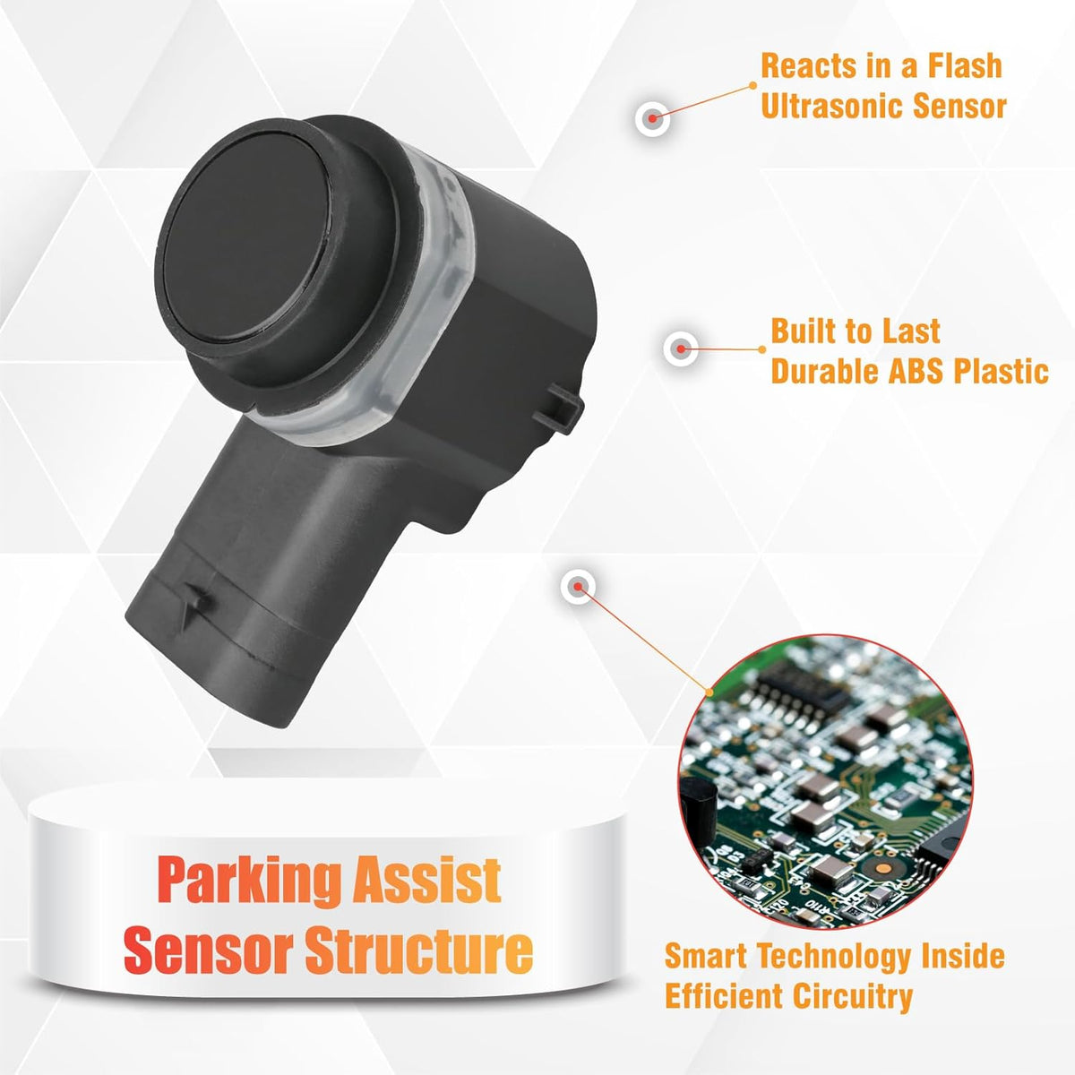 LR038084 Reverse Backup Parking Assist Sensor Compatible with C-Max DB9 Escape Fiesta Transit Connect XF XJ