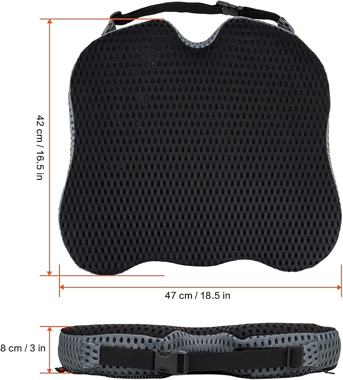 Car Seat Cushion, Comfort Memory Foam Car Cushions for Driving, Seat Cushion for Car Seat Driver with Wedge Design & Raised Back to Broaden Vision, Provides Comfort for Car, Truck, Office Chair