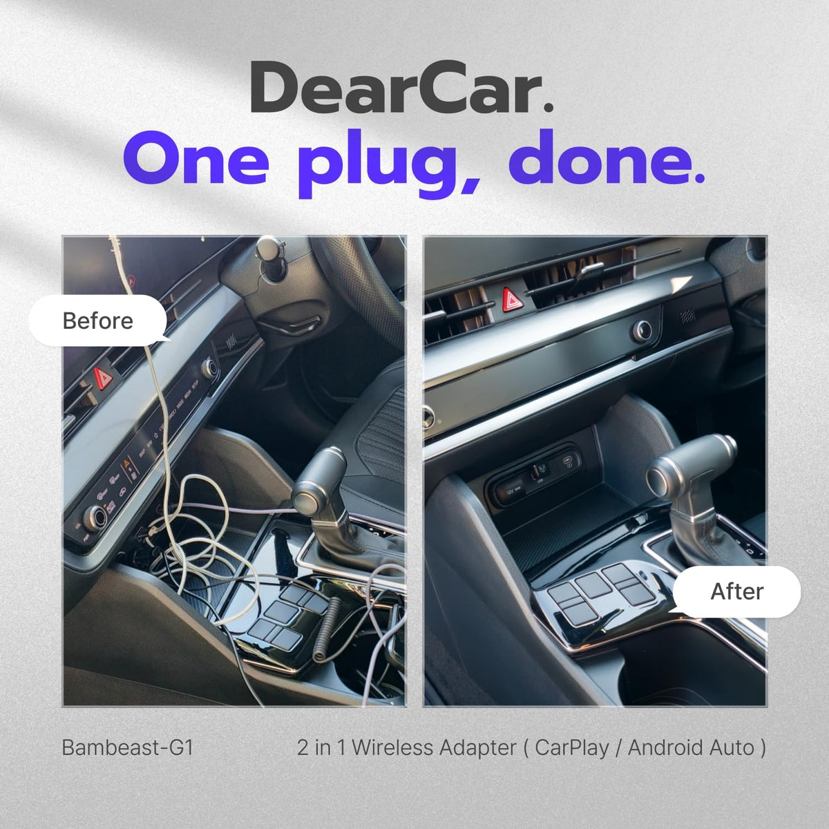 2025 Upgraded Wireless CarPlay & Android Auto Adapter | Instantly Converts Wired to Wireless | Fast 5.8GHz WiFi + BT 5.4 | USB-A & USB-C | Compatible with Most Cars 2016+