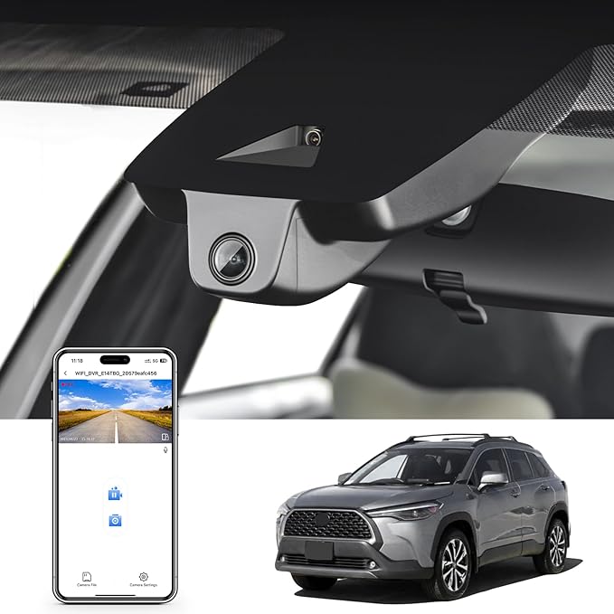 mangoal 4K Dash Cam Custom fit for Toyota Corolla Cross & Corolla Cross Hybrid 2022 (Model B), LE L XLE, Integrated OEM Look, 2160P UHD Video, Built-in WiFi & APP, Loop Recording,Easy to Install