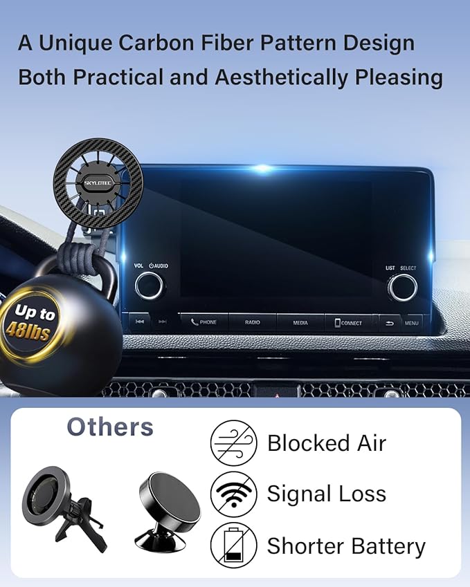 Car Phone Holder for Toyota RAV4 2019-2025 Accessories 7/8-Inch Screen Fixed Clip, Automobile Cradles Magnetic Phone Mount Compatible with MagSafe, Strong Magnets Cell Phone Base(Not Fit 9/10.5-inch)