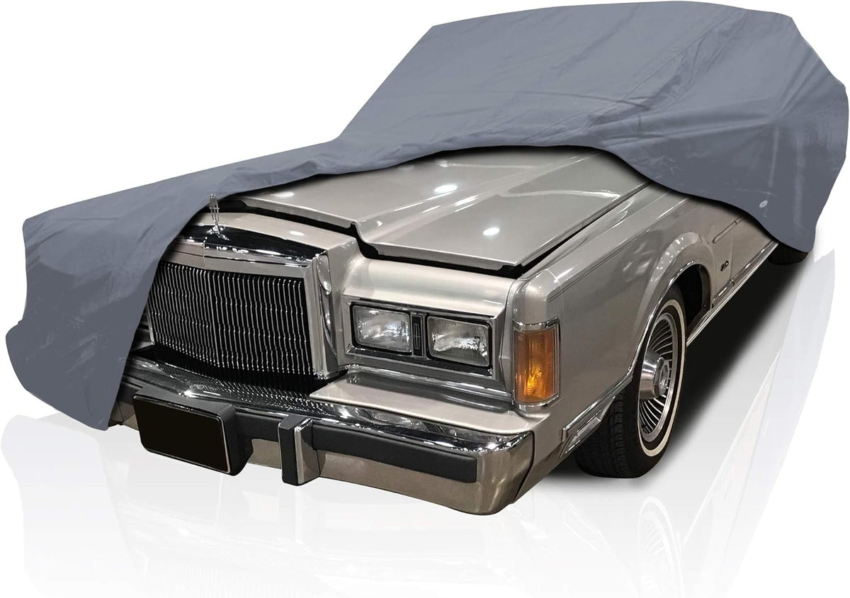 5 Layer Car Cover for Cadillac DeVille 1989-2005 Sedan 4-Door de Ville Semi Custom Fit Full Coverage Heavy Duty All Weather Protection Breathable Dust Wind Shield
