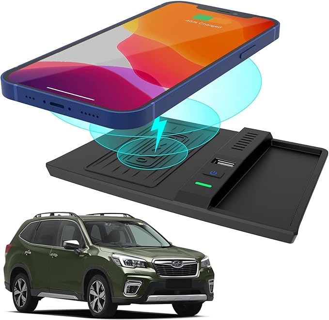 Wireless Charger for Subaru Forester 2024 2023 2019 2020 2021 2022,for Subaru Crosstrek Accessories 2018-2023,for Subaru Impreza 2017-2023 Center Console Organizer Wireless Charging