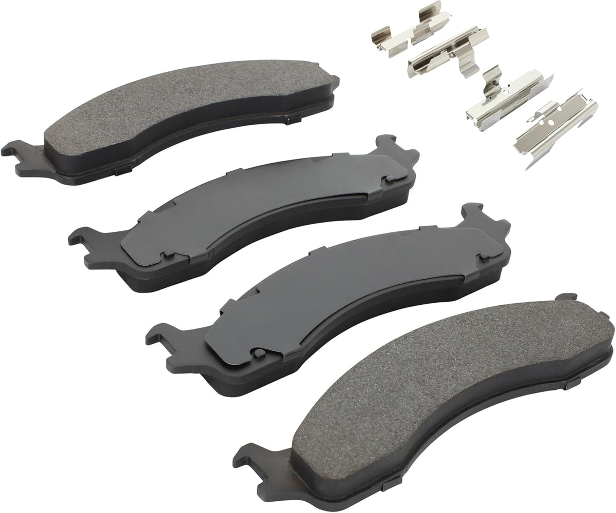Premium Semi-Metallic Front Brake Pads (1001-0655M) Compatible with 1995-2007 Ford (E-150/E-250/E-250/E-350/E-450/Econoline Super Duty/F-250/F-250 HD/F-350/Lobo & More)