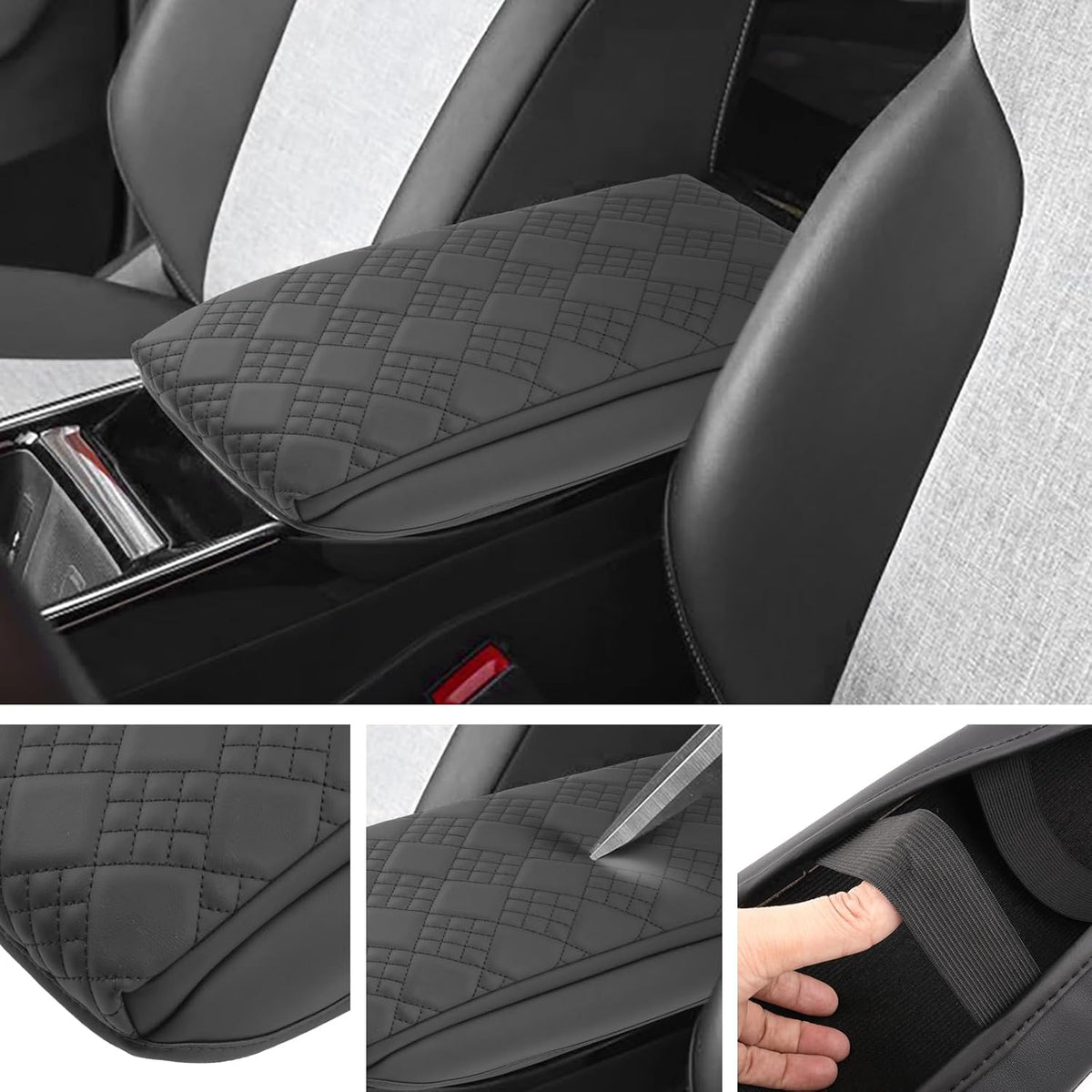 SXCY for 2025 VW ID.4 Armrest Cover Pad for 2025 Volkswagen ID.4 Accessories 2025 ID.4 Center Console Cover 2025 ID.4 Middle Console Cover Add Soft Cotton Cushion (Added-Pad)