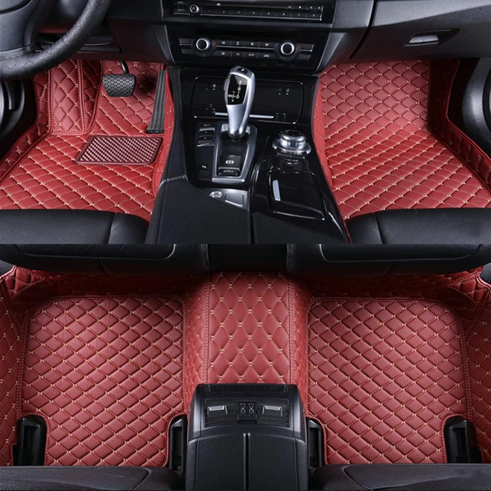 Custom Car Floor Mat Compatible with BMW Mercedes-Benz Toyota Cadillac Lexus Honda Infiniti Nissan Hyundai Kia Audi All Models Cars Sedans SUVs Automotive Mats (Wine red)